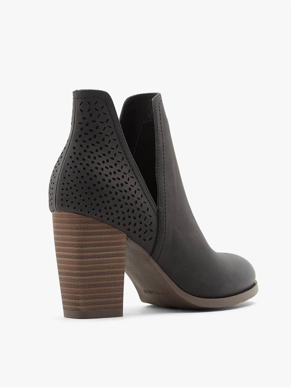 Call It Spring Black Perforated Heel Chelsea Ankle Booties